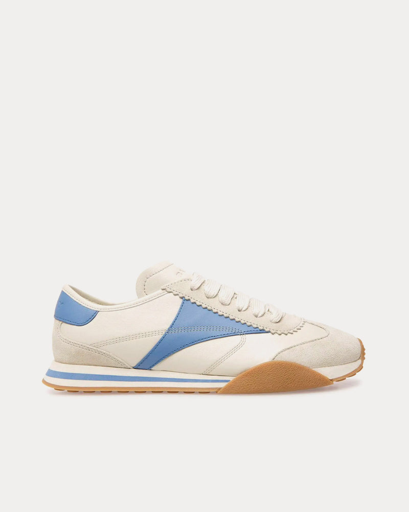 Bally Sussex Leather Dusty White / Blue Low Top Sneakers - 1