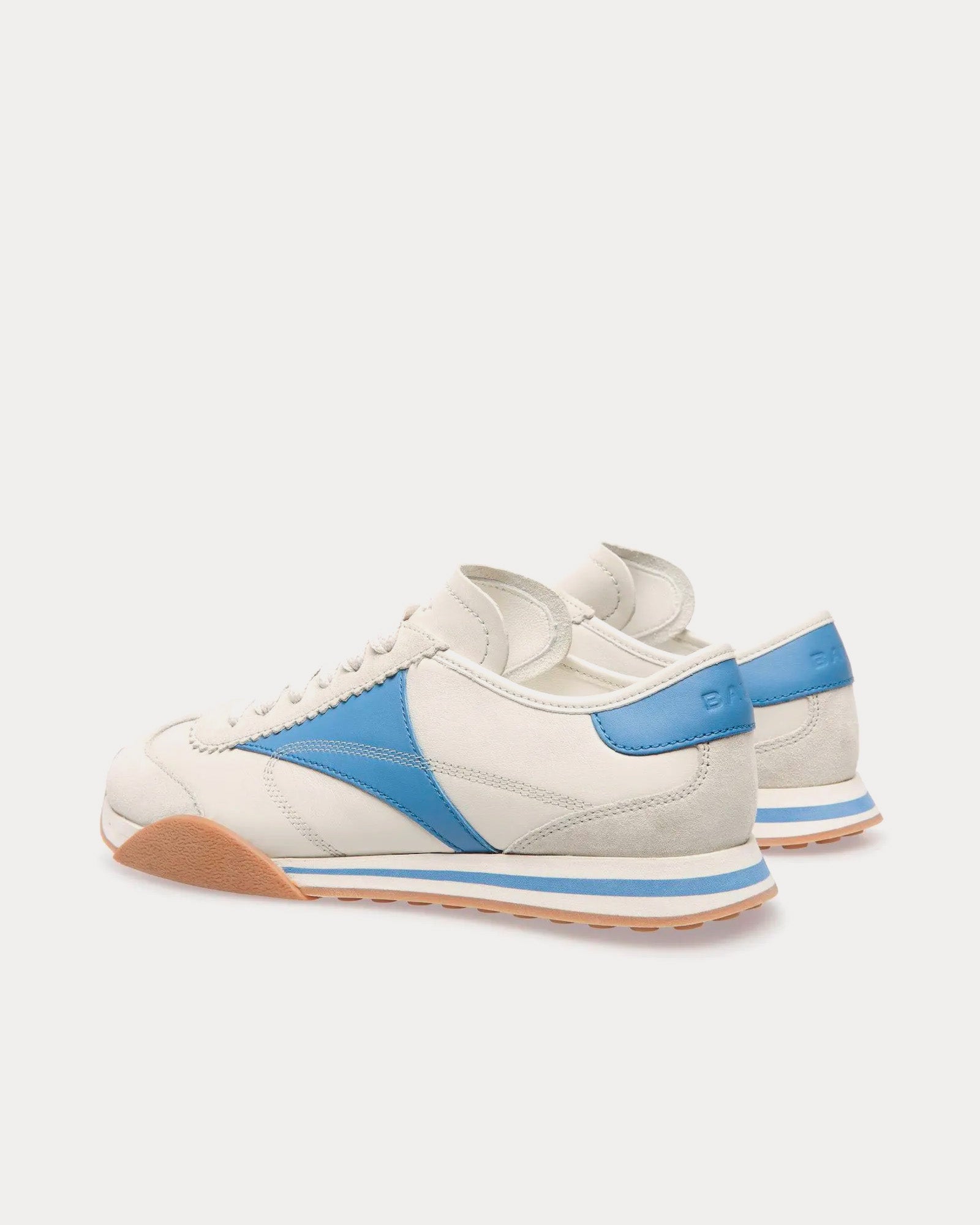 Bally Sussex Leather Dusty White / Blue Low Top Sneakers - 3