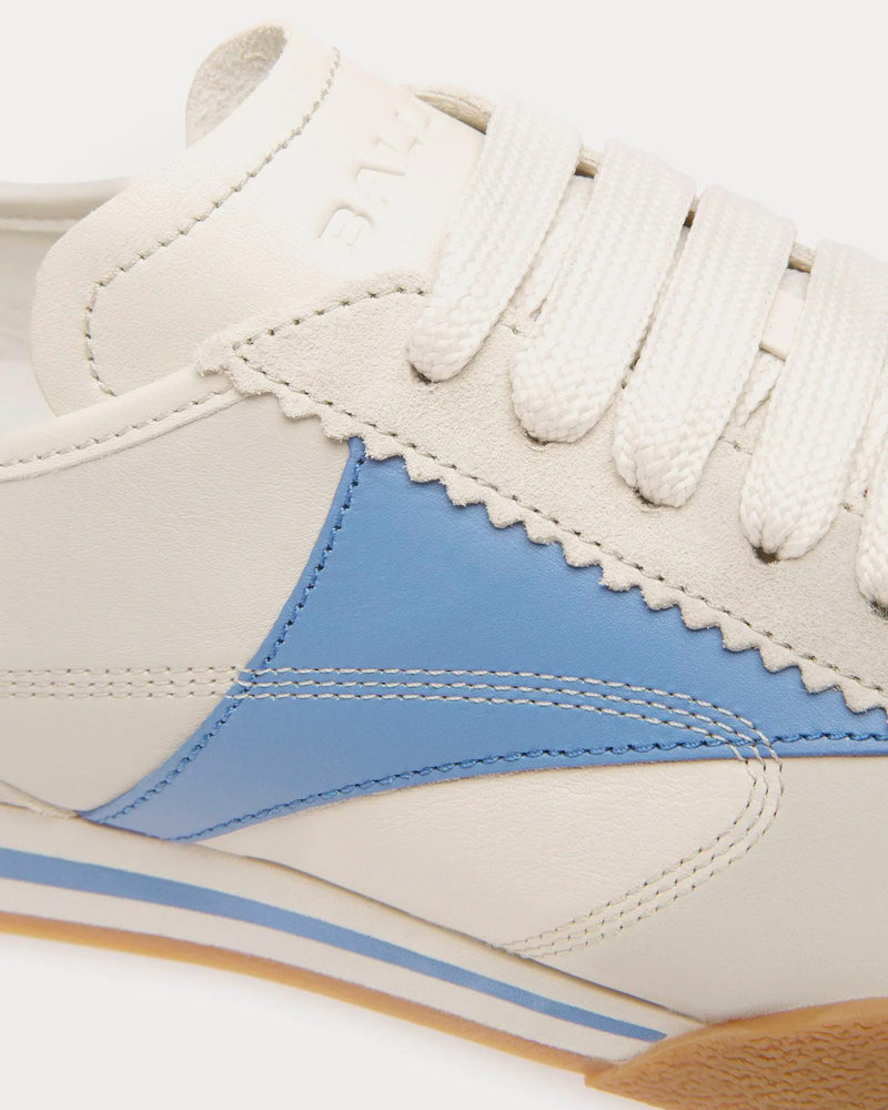 Bally Sussex Leather Dusty White / Blue Low Top Sneakers - 4