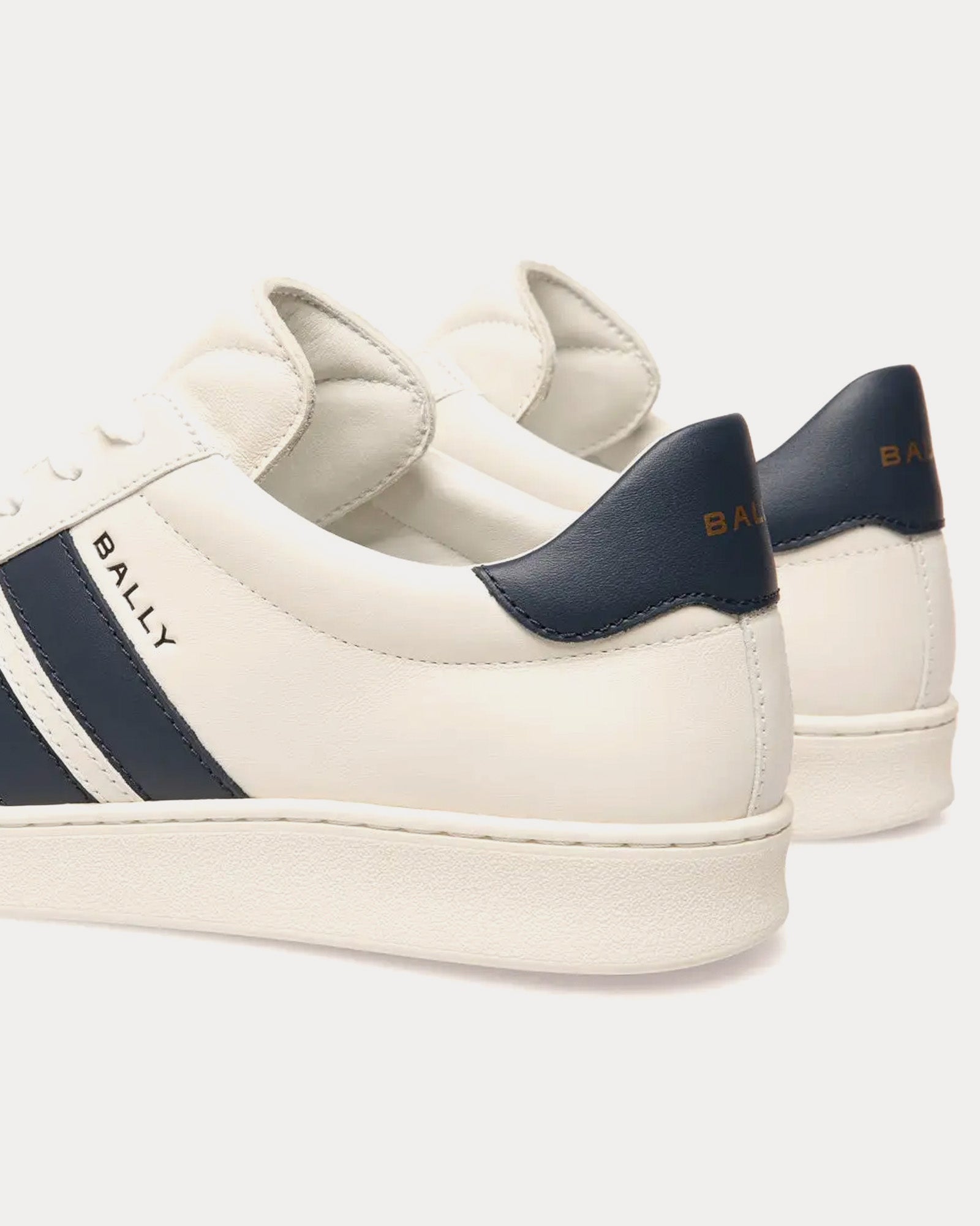 Bally Tennis Leather White / Navy Blue Low Top Sneakers - 2