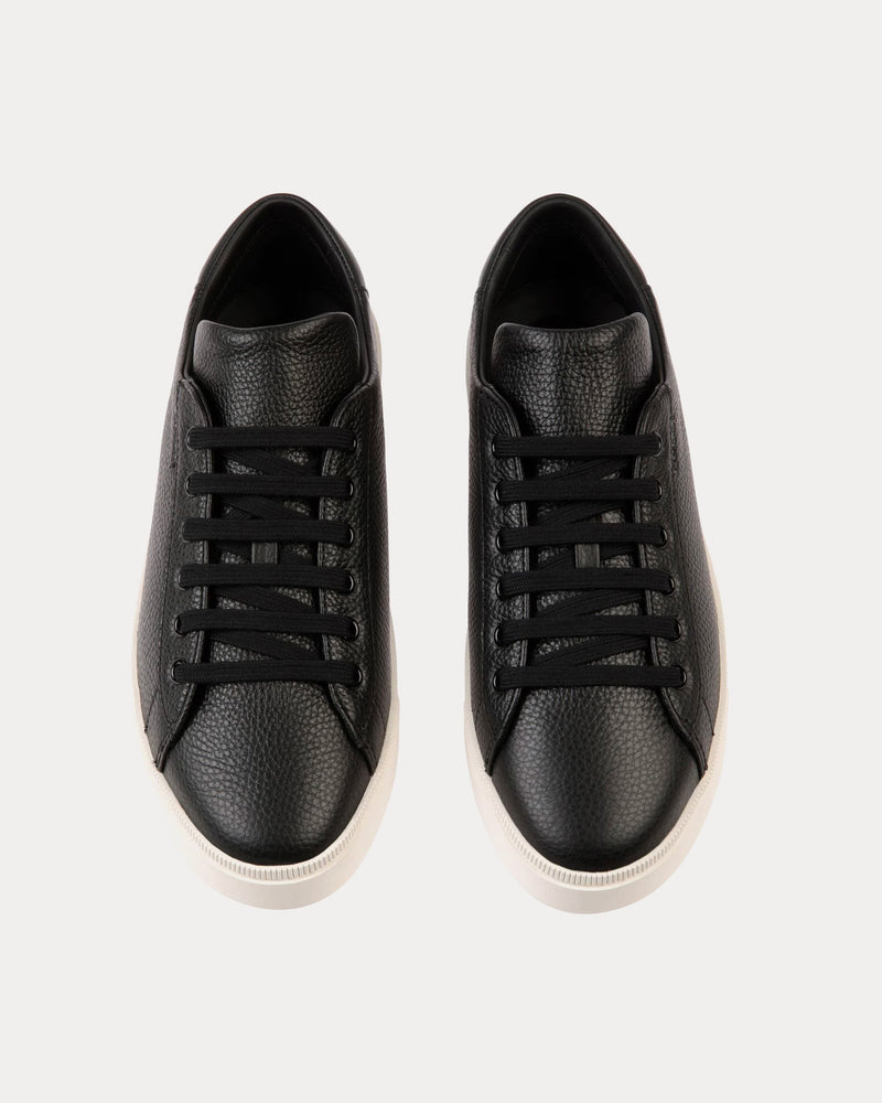 Bally Raise Grained Leather Black Low Top Sneakers - 2