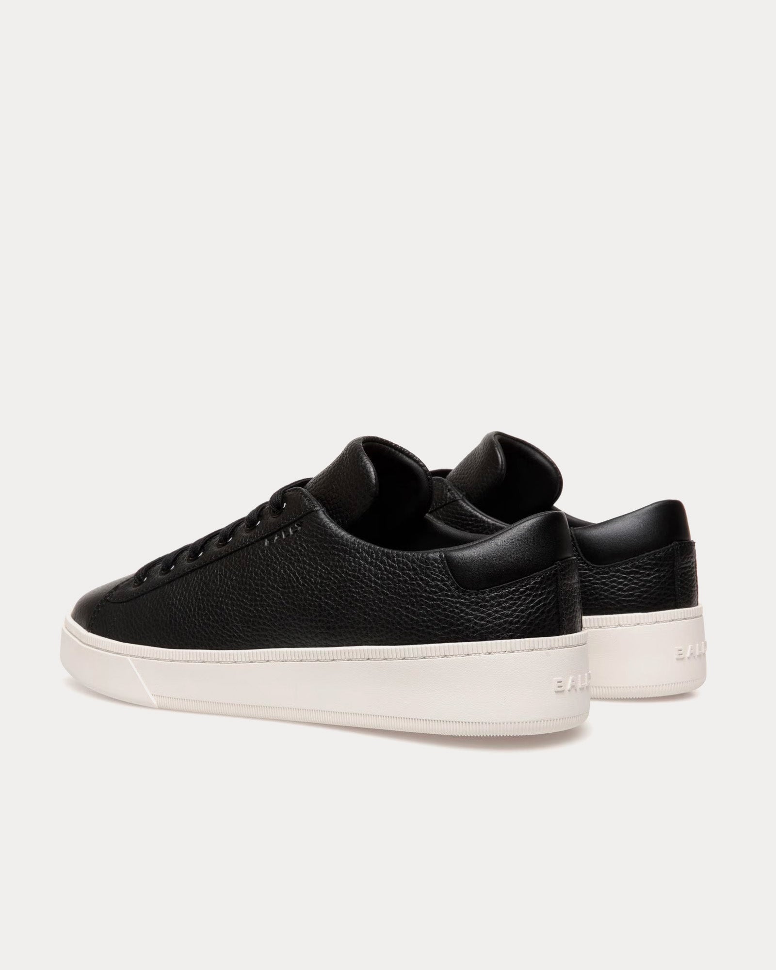 Bally Raise Grained Leather Black Low Top Sneakers - 3