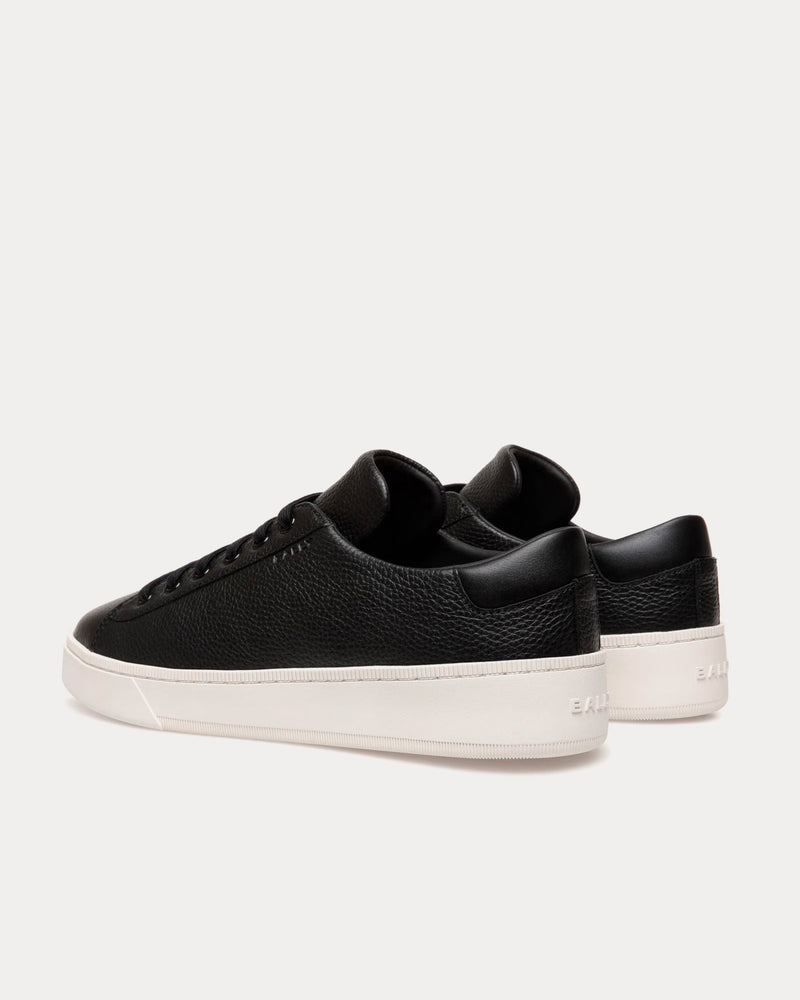 Bally Raise Grained Leather Black Low Top Sneakers - 3