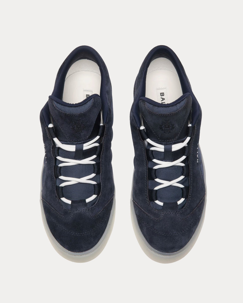 Bally Raise Suede Leather & Nylon Blue Low Top Sneakers - 2