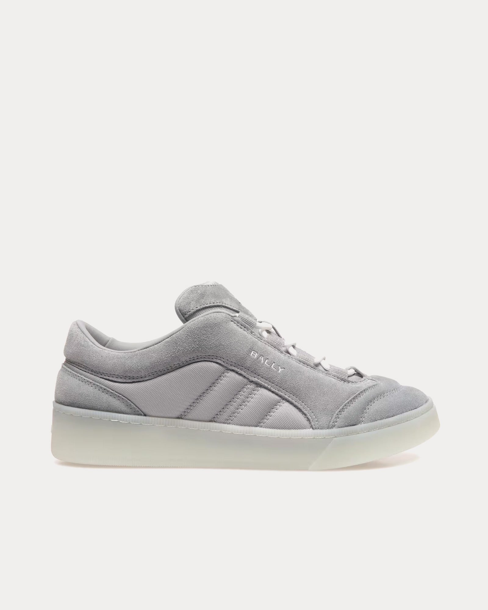 Bally Raise Suede Leather & Nylon Light Grey Low Top Sneakers - 1