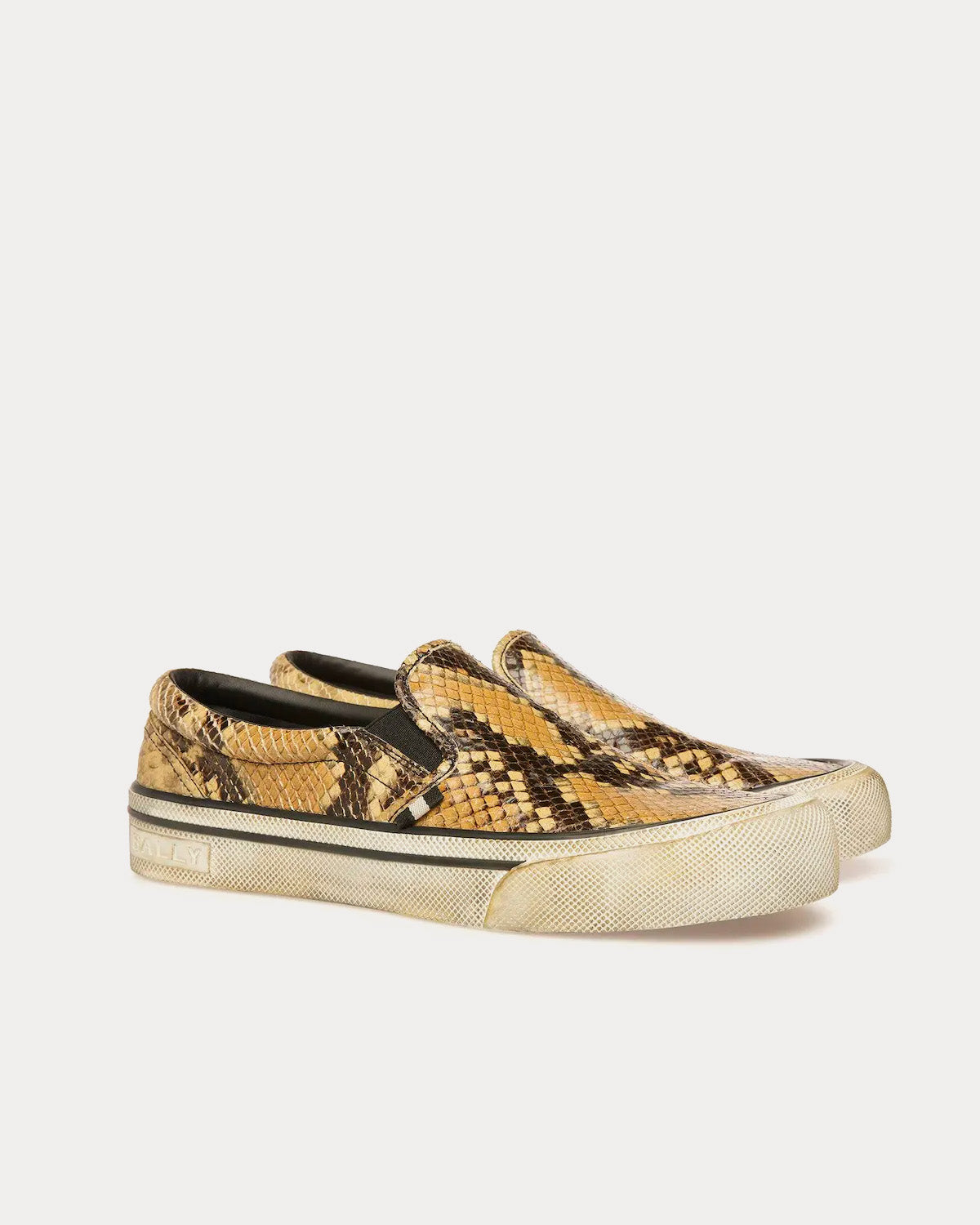 Bally Santa Ana Python Print Brown Slip On Sneakers - 2