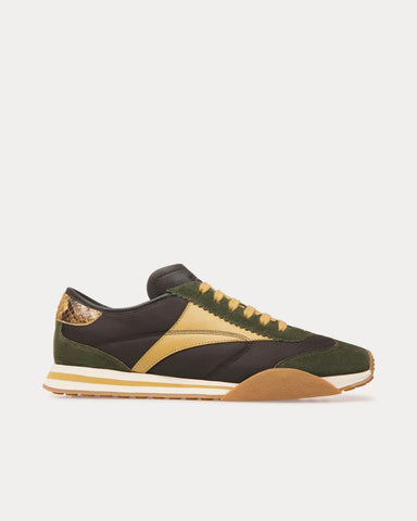 Bally Sussex Leather & Fabric Green / Black Low Top Sneakers