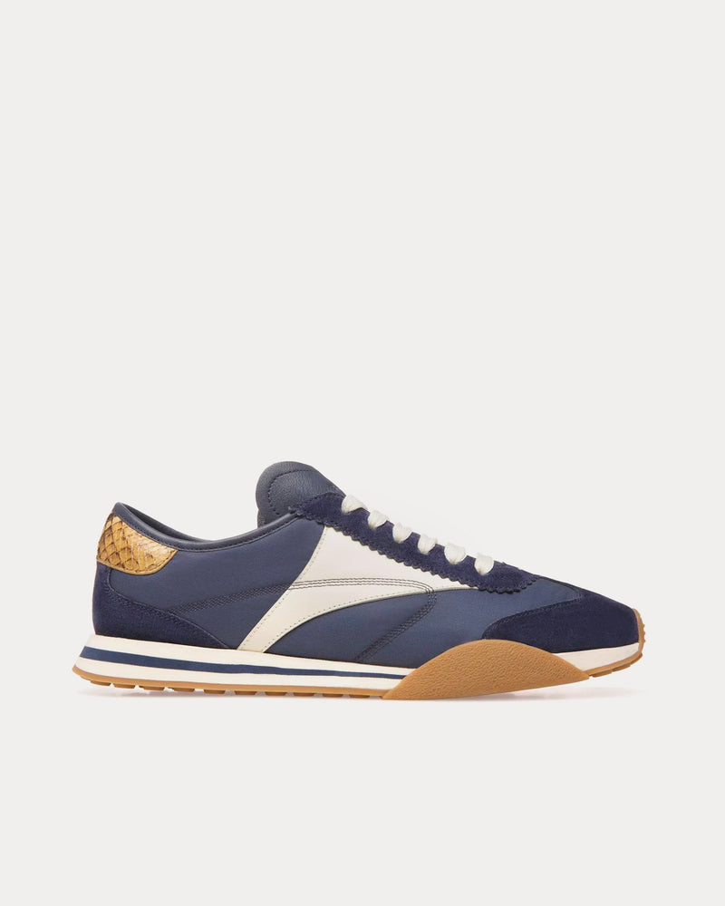 Bally Sussex Leather & Fabric Marine / Bone Low Top Sneakers - 1