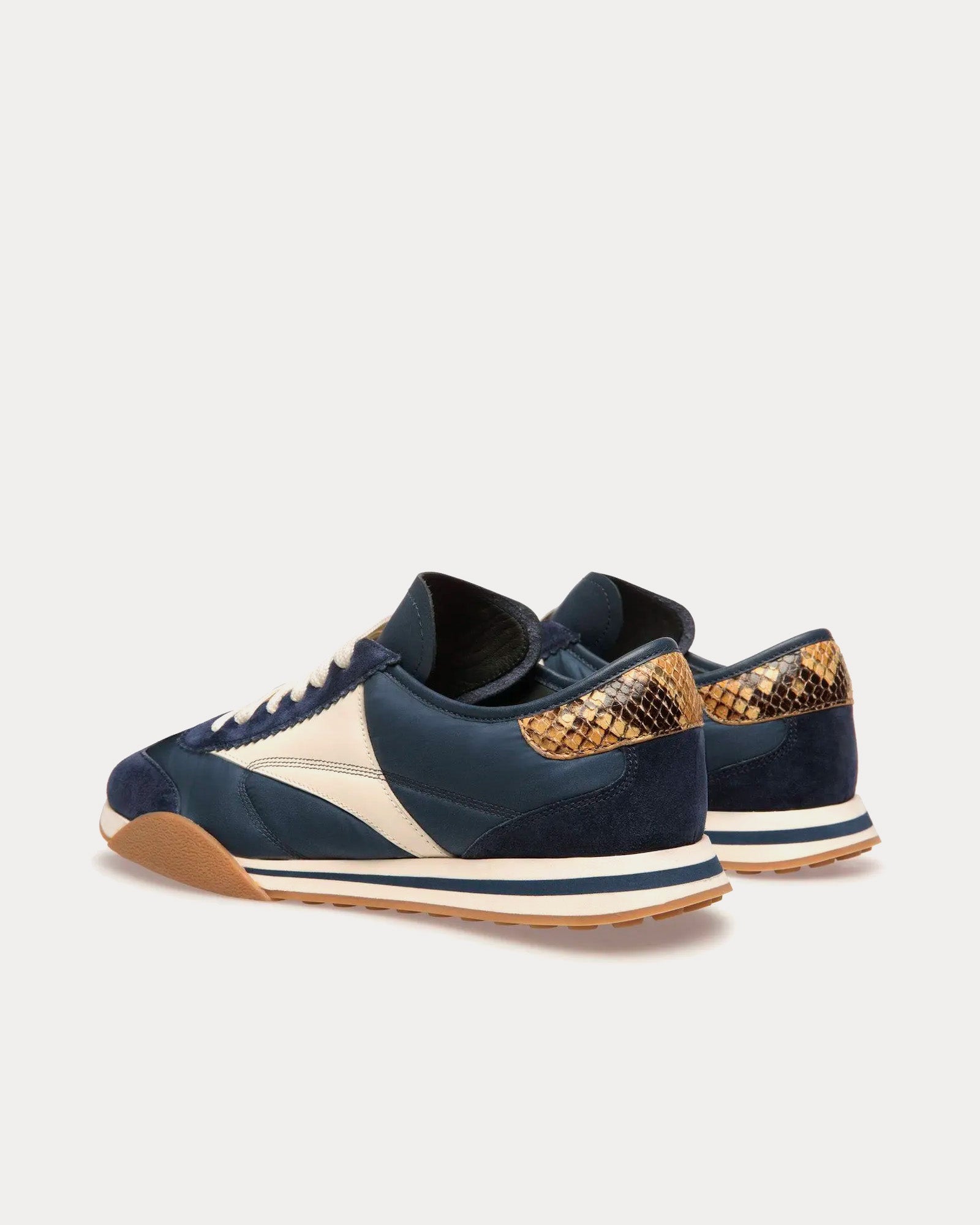 Bally Sussex Leather & Fabric Marine / Bone Low Top Sneakers - 3