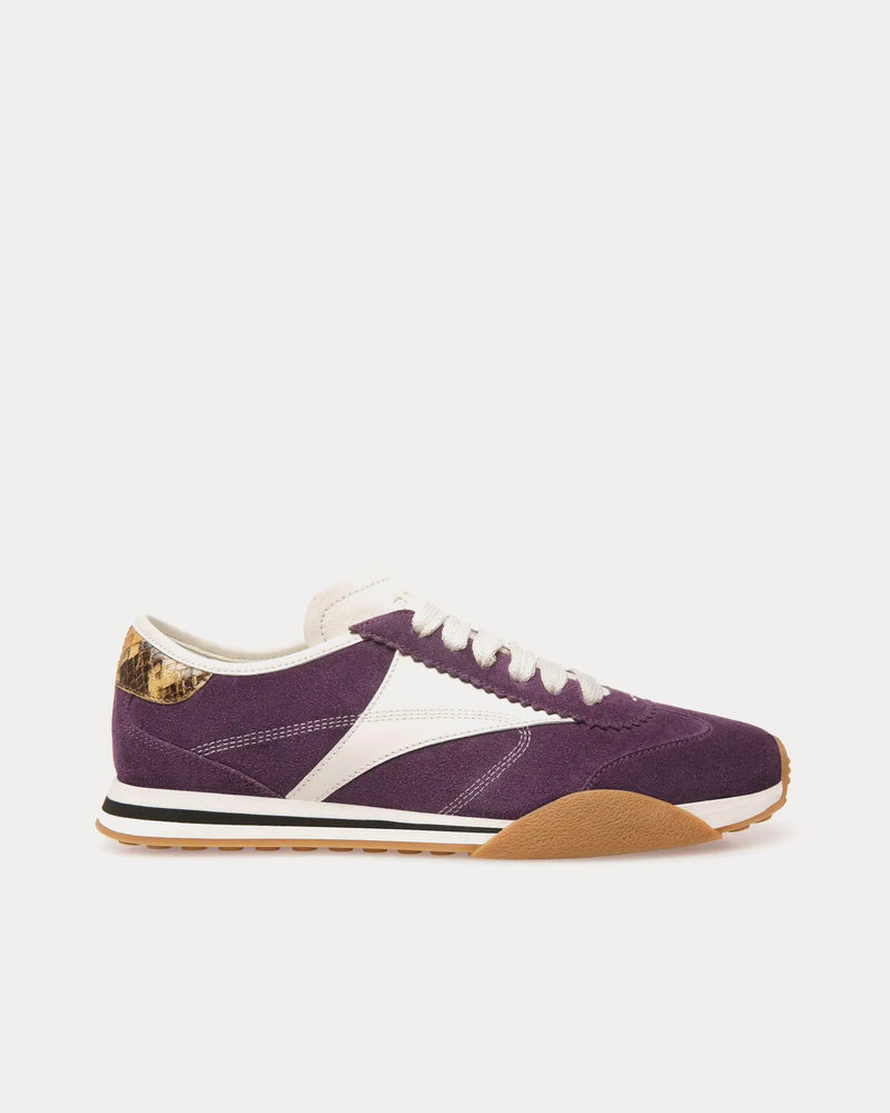 Bally Sussex Leather Purple / White Low Top Sneakers - 1