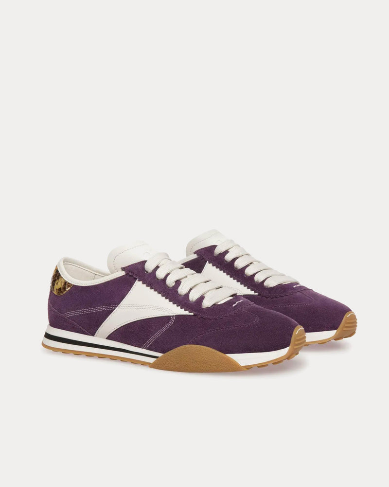 Bally Sussex Leather Purple / White Low Top Sneakers - 2