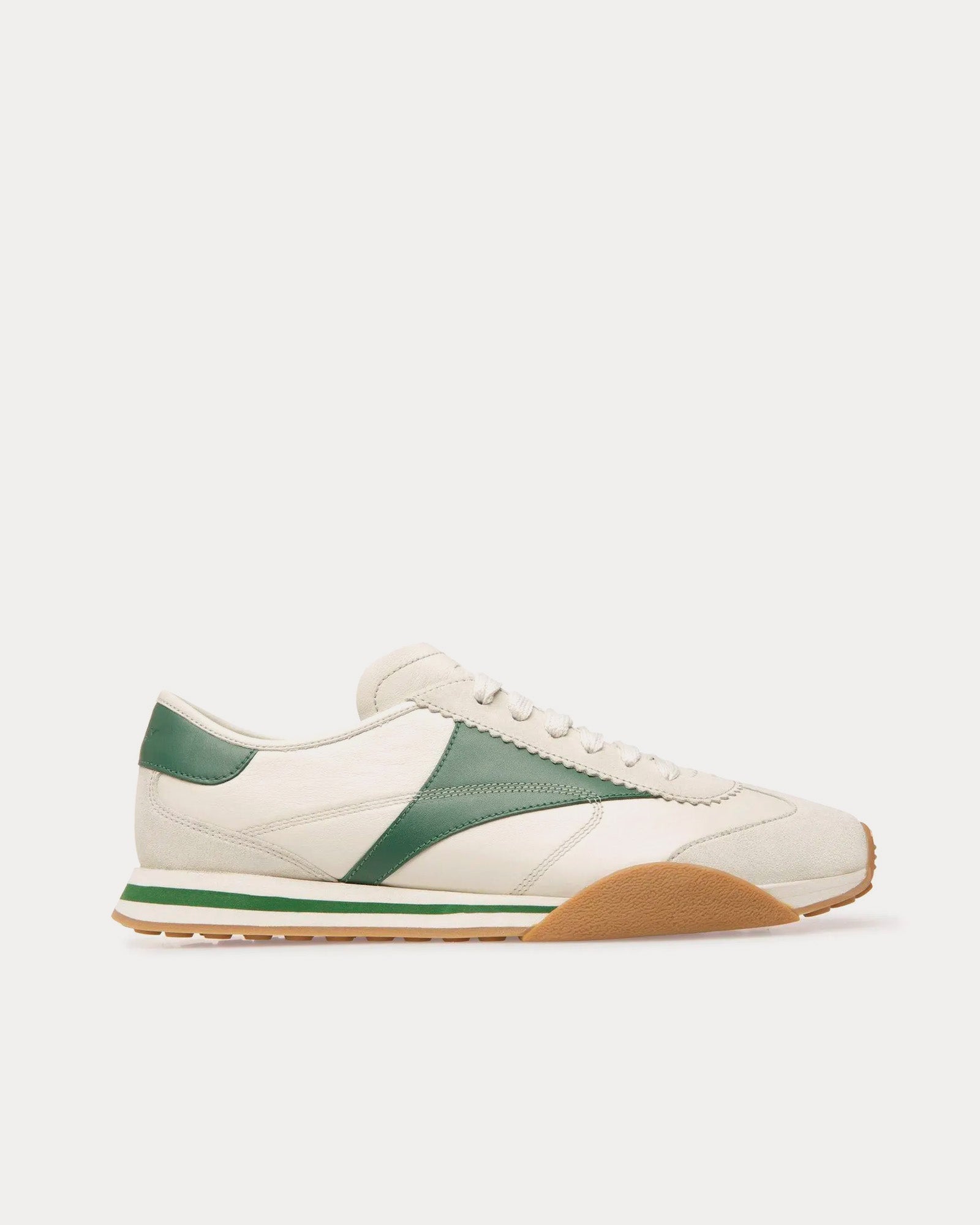 Bally Sussex Leather & Fabric White / Green Low Top Sneakers - 1