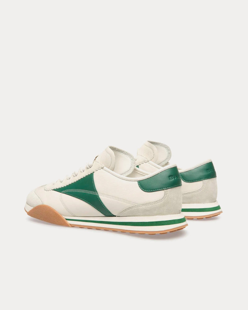 Bally Sussex Leather & Fabric White / Green Low Top Sneakers - 3