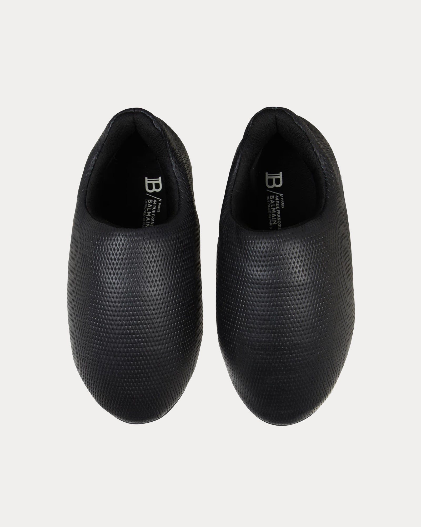 Balmain B-Cloud Embossed Leather Black Slip On Sneakers - 2