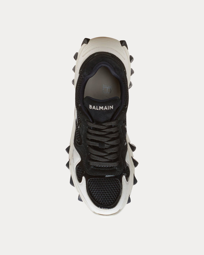 Balmain B-East Leather, Suede & Mesh Black / White Low Top Sneakers - 2