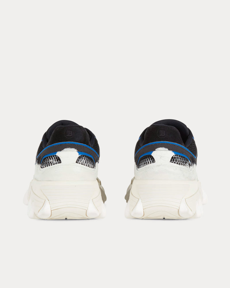 Balmain B-East Leather, Suede & Mesh Black / Blue / White Low Top Sneakers - 3