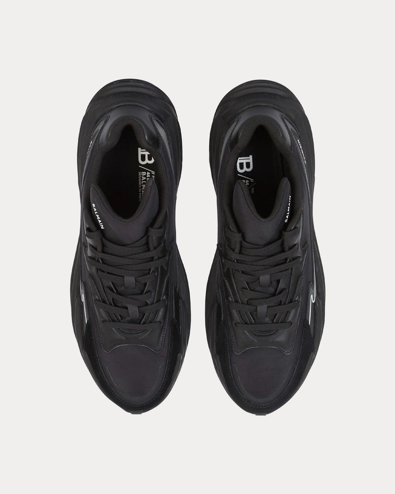 Balmain Run-Row Leather Black Low Top Sneakers - 2