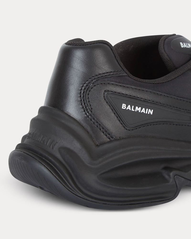 Balmain Run-Row Leather Black Low Top Sneakers - 3