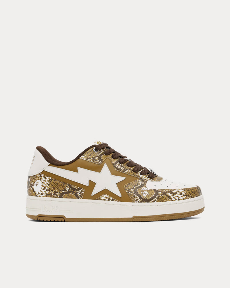 A Bathing APE Bape Sta Tan / White Low Top Sneakers - 1