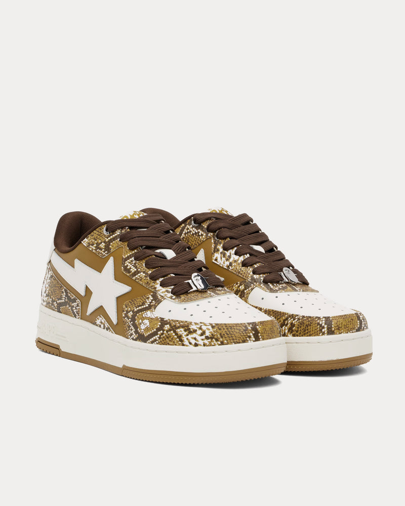 A Bathing APE Bape Sta Tan / White Low Top Sneakers - 4