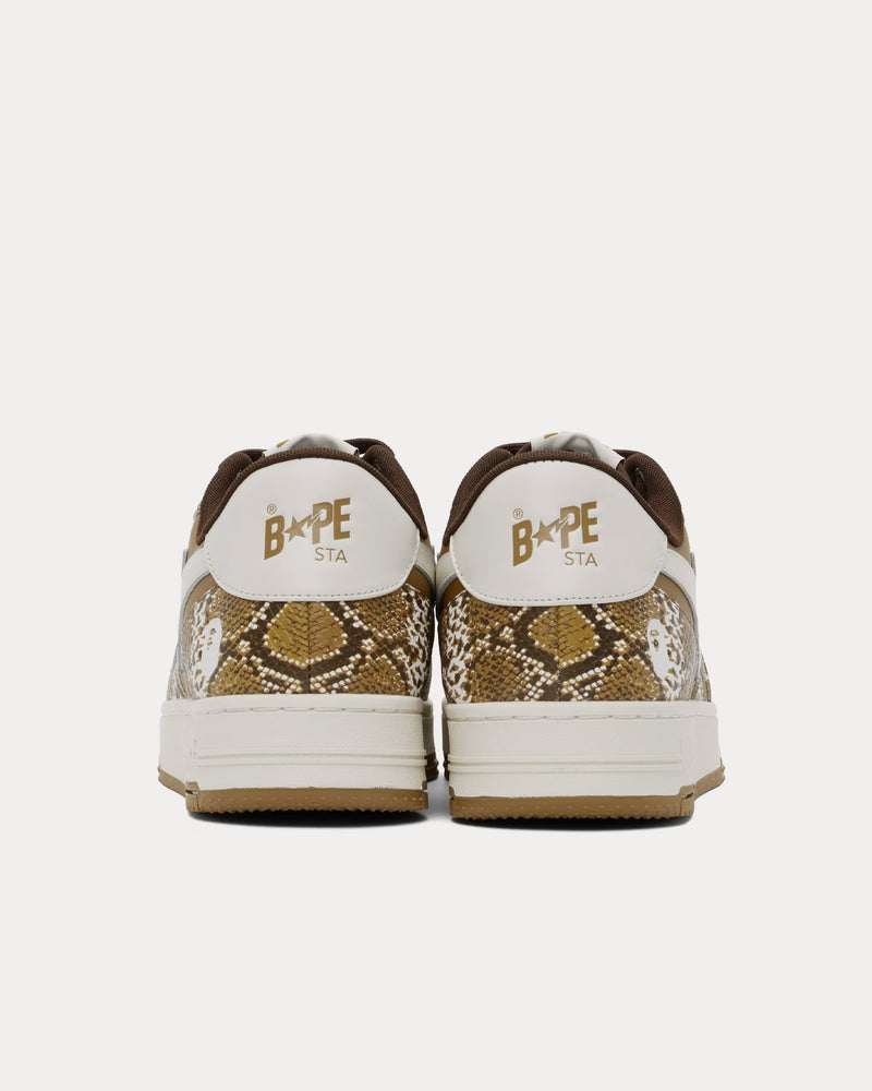 A Bathing APE Bape Sta Tan / White Low Top Sneakers - 3