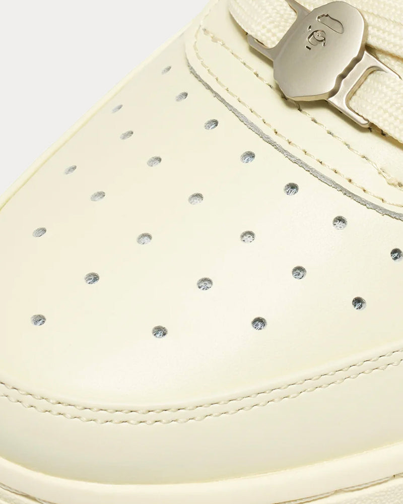 A Bathing APE x Highsnobiety Bape Sta Leather Ivory Low Top Sneakers - 4