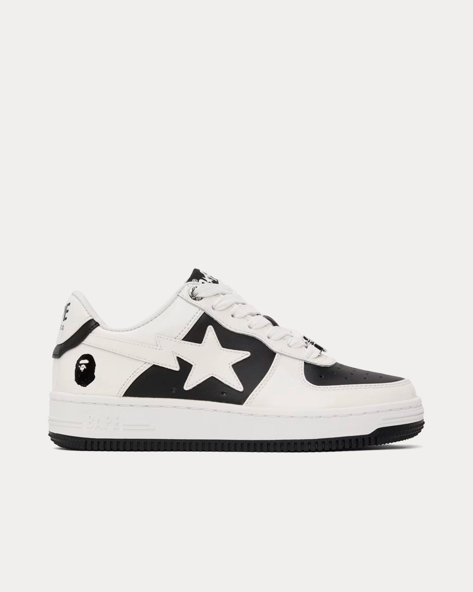 A Bathing APE Bape Sta #6 White / Black Low Top Sneakers - 1