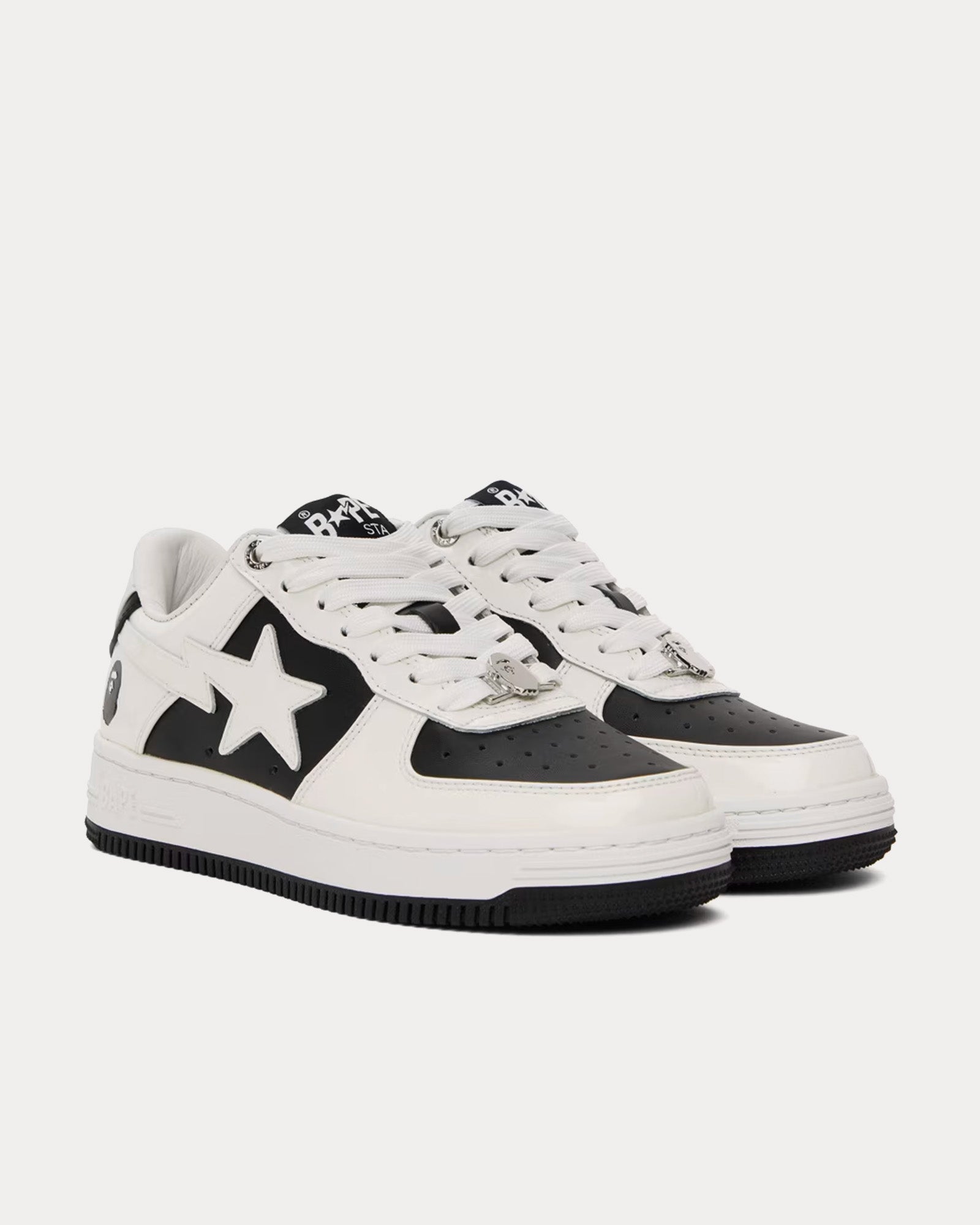 A Bathing APE Bape Sta #6 White / Black Low Top Sneakers - 2