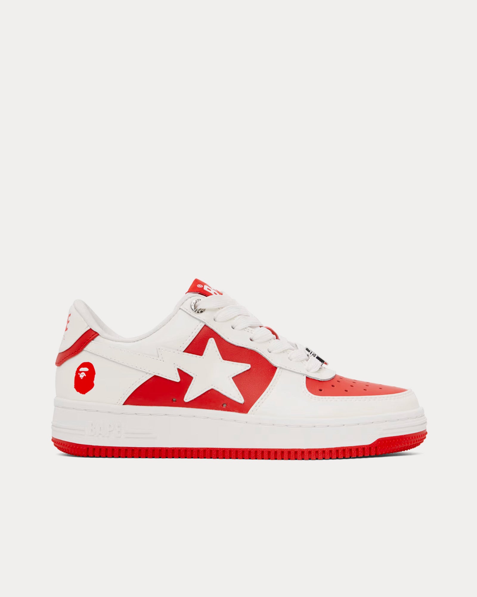 A Bathing APE Bape Sta #6 White / Red Low Top Sneakers - 1