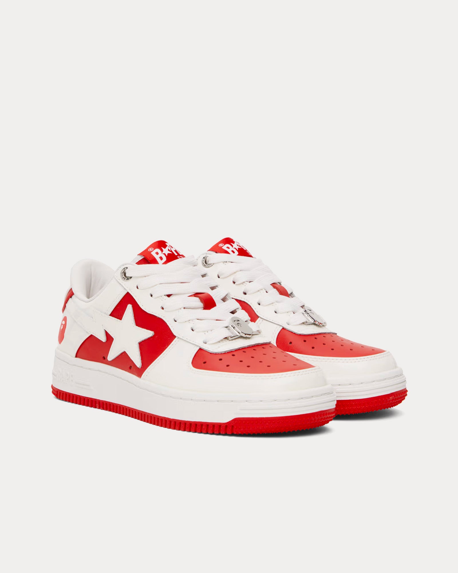 A Bathing APE Bape Sta #6 White / Red Low Top Sneakers - 2