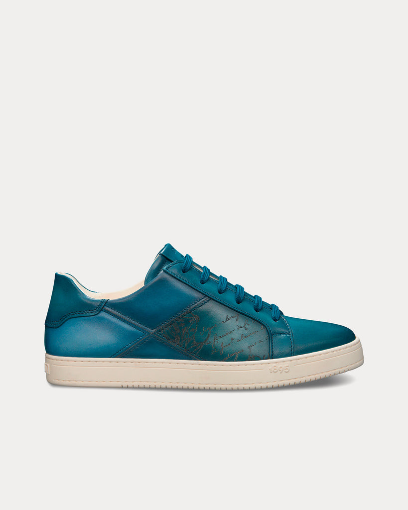 Berluti Playtime Patchwork Scritto Leather Aveiro Low Top Sneakers