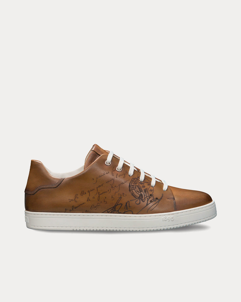 Berluti Playtime Scritto Leather Olive Low Top Sneakers - 1