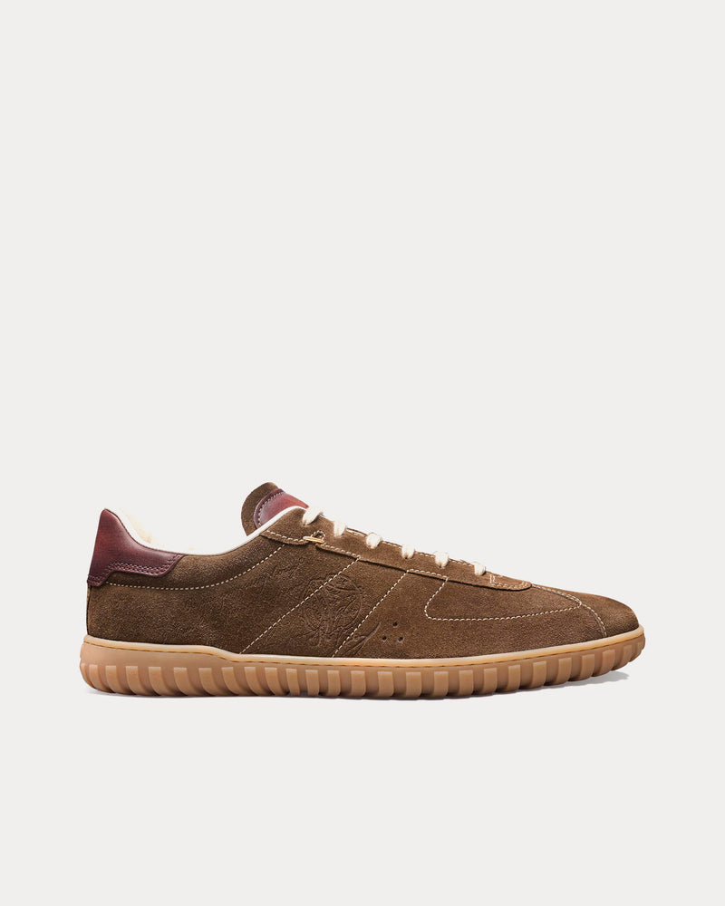 Berluti Scritto Suede Khaki Low Top Sneakers - 1