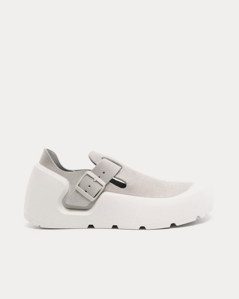 Birkenstock Reykjavik Suede Light Grey / White Clogs - 1