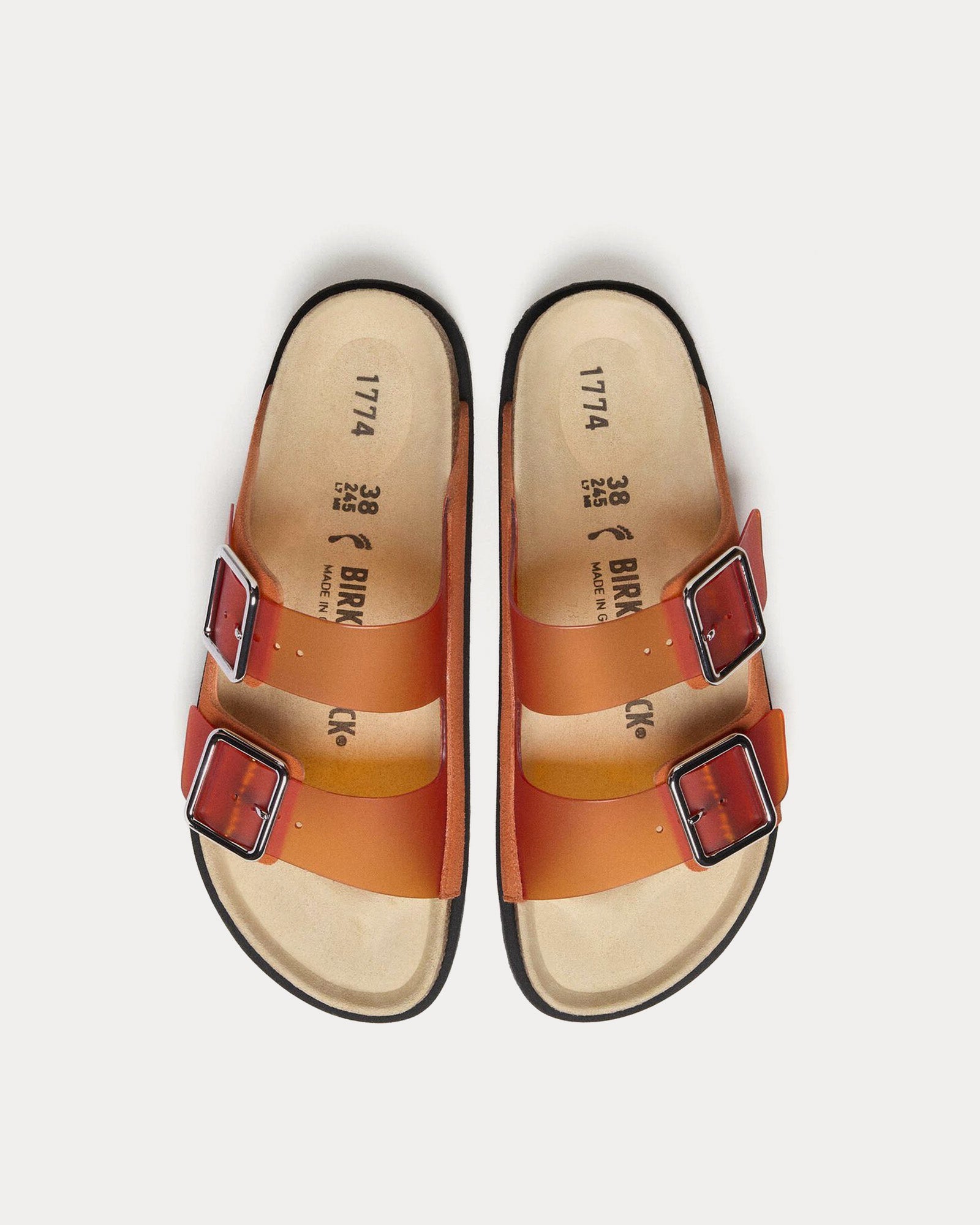 Birkenstock 1774 Arizona Milky Vibrant Orange Sandals - 3