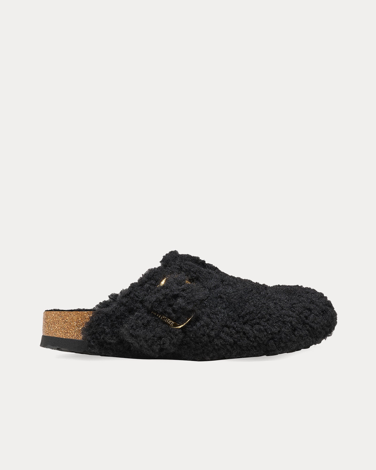 Birkenstock Boston Big Buckle Shearling Black Mules - 1