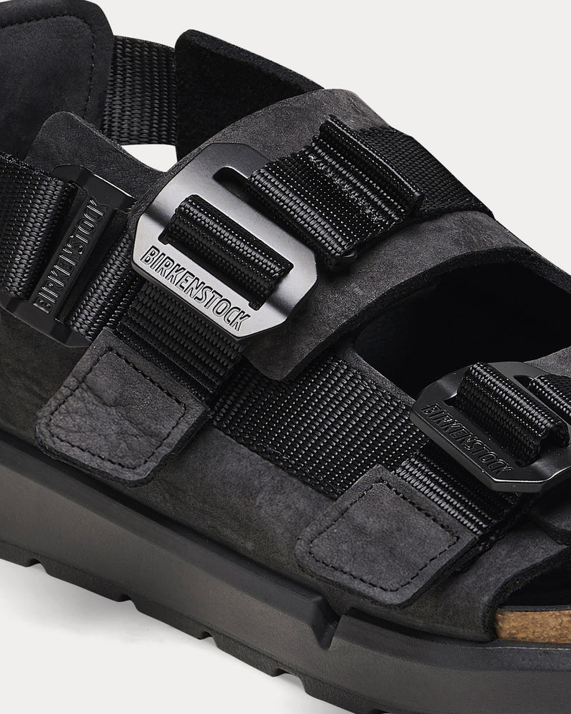 Birkenstock Shinjuku Natural Leather & Textile Black Sandals - 3