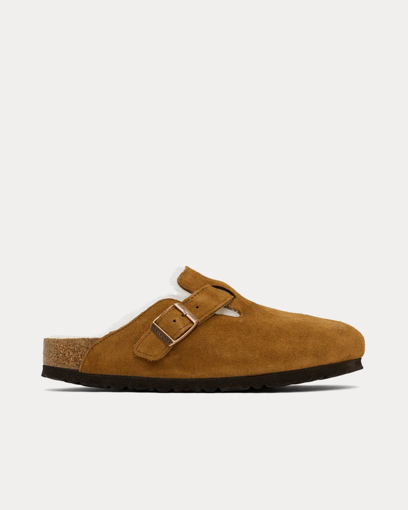 Birkenstock Boston Shearling Suede Mink Clogs - 1