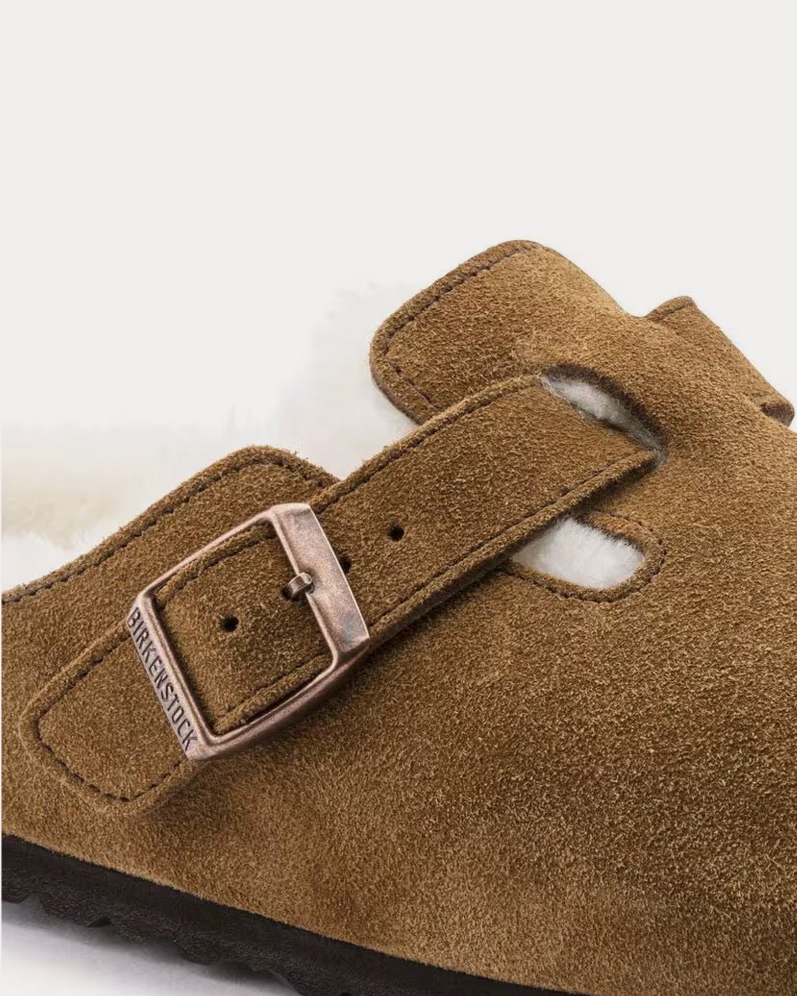 Birkenstock Boston Shearling Suede Mink Clogs - 3