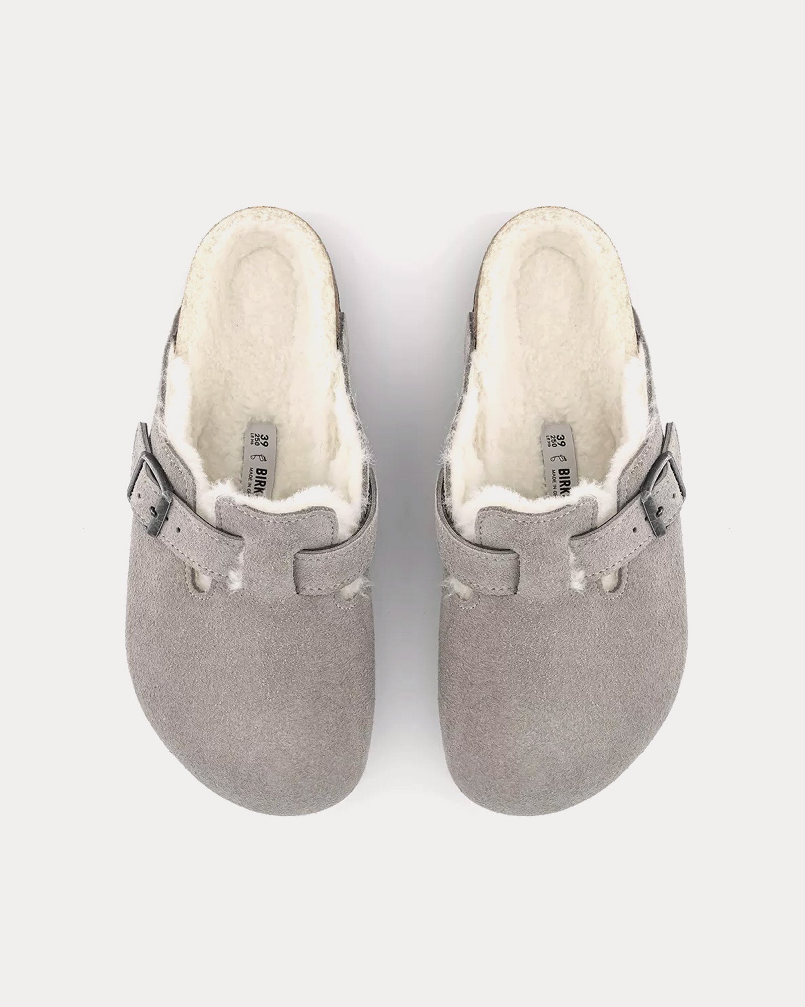 Birkenstock Boston Shearling Suede Stone Coin Clogs - 2