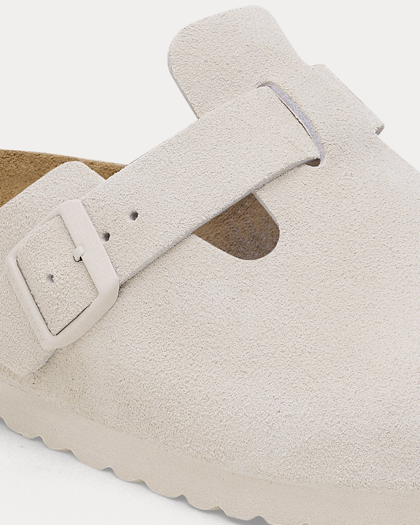 Birkenstock Boston Suede Leather Antique White Clogs - 3