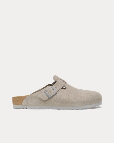 Birkenstock Boston Suede Leather Stone Coin Clogs