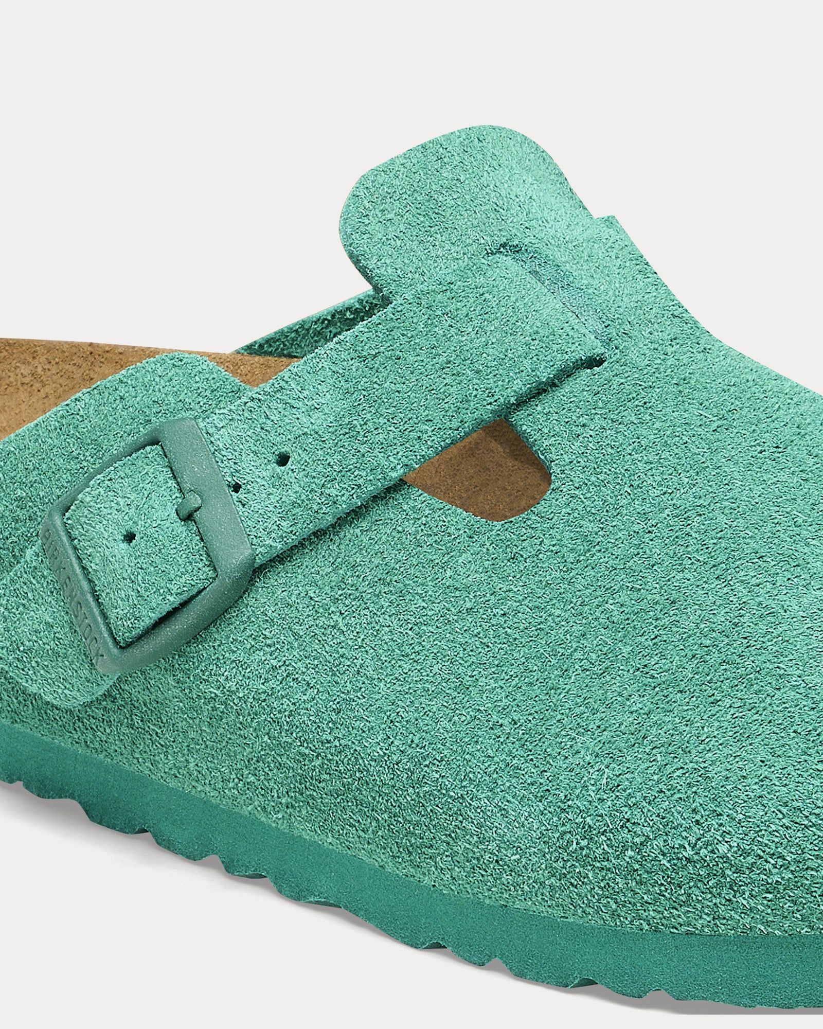 Birkenstock Boston Suede Leather Digital Green Clogs - 3