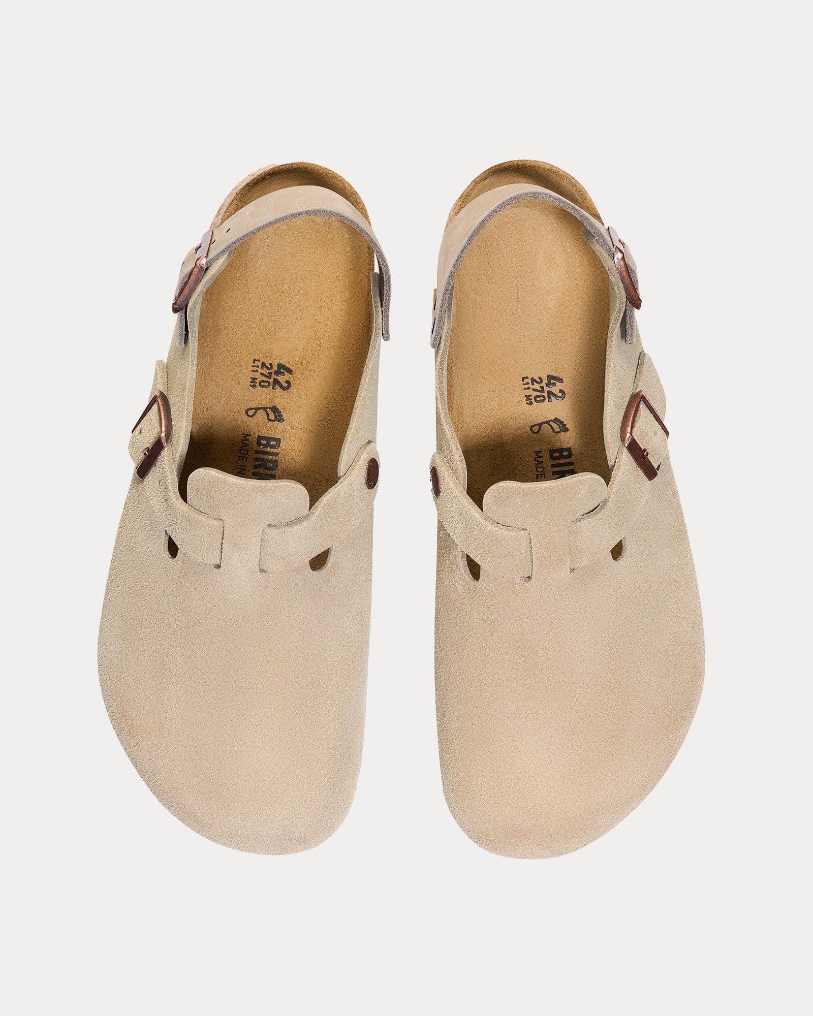 Birkenstock Tokio Suede Beige / Taupe Clogs - 2