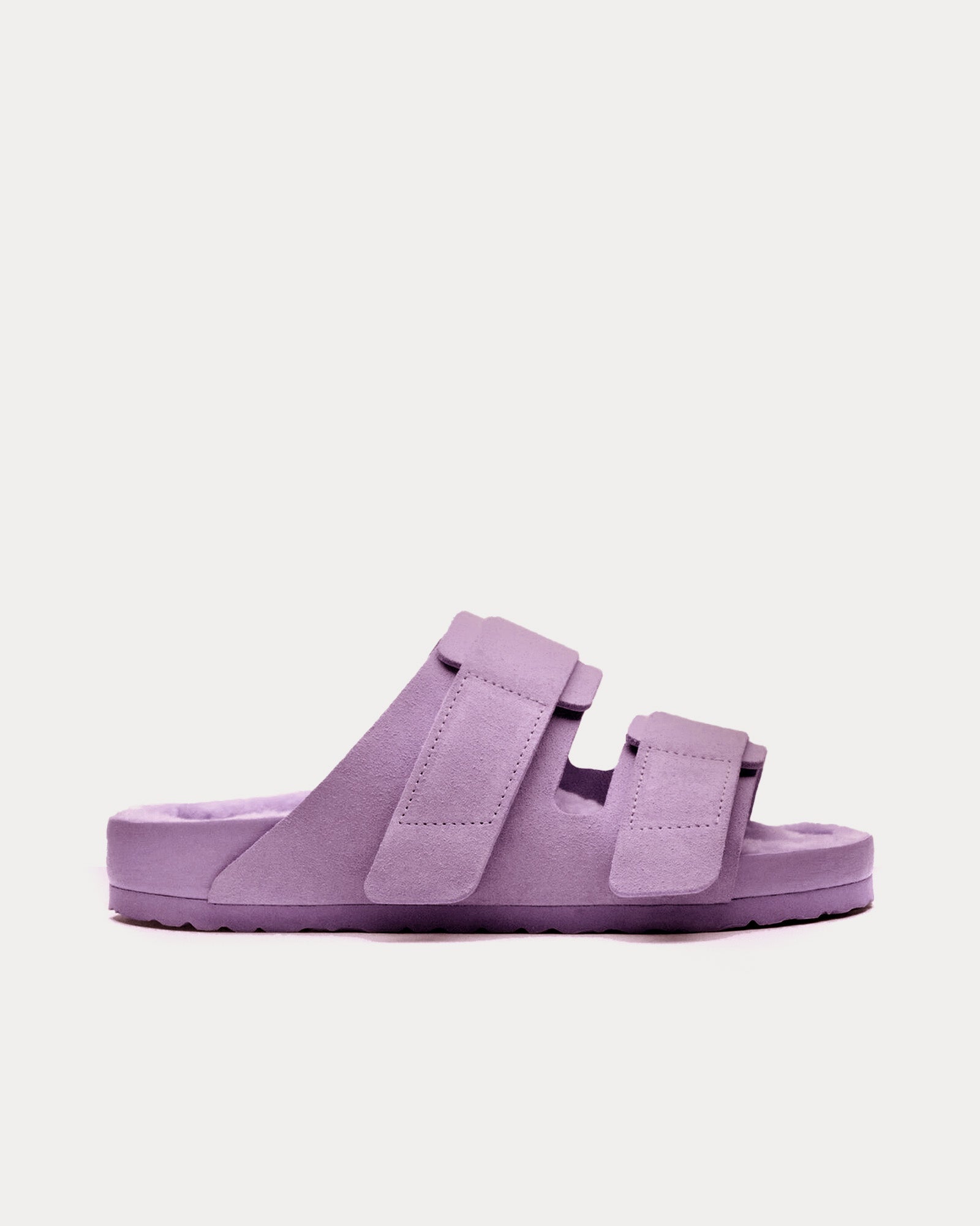 Birkenstock x Tekla Uji Shearling Mauve Sandals - 1