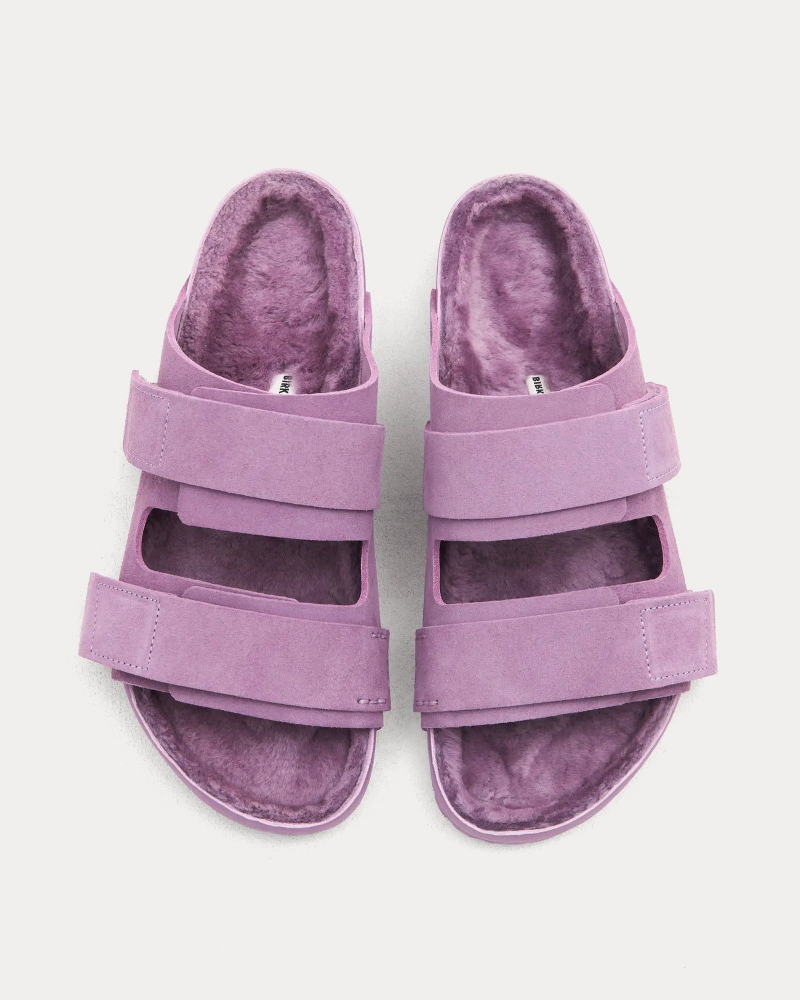 Birkenstock x Tekla Uji Shearling Mauve Sandals - 2