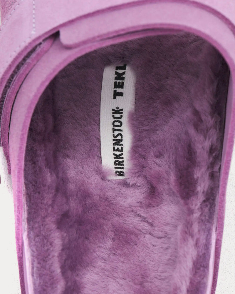 Birkenstock x Tekla Uji Shearling Mauve Sandals - 3