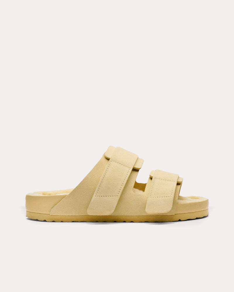 Birkenstock x Tekla Uji Shearling Straw Sandals - 1