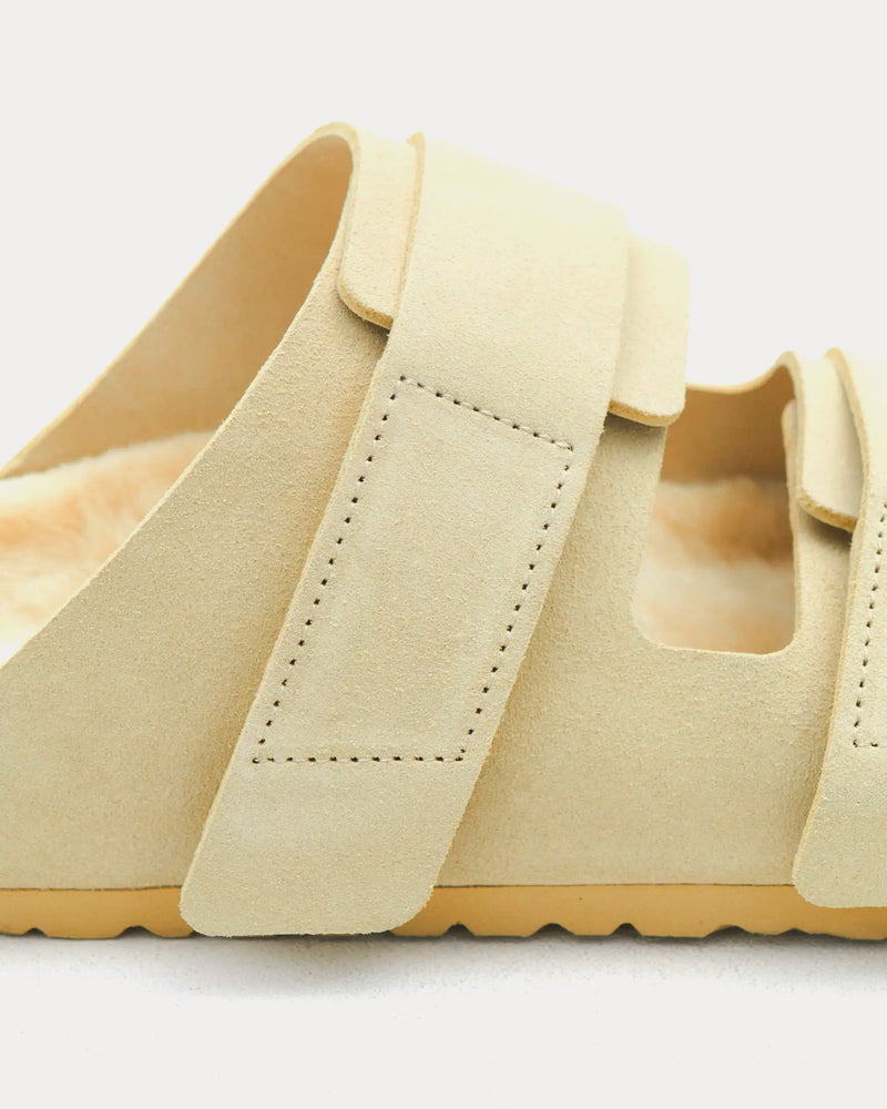 Birkenstock x Tekla Uji Shearling Straw Sandals - 3