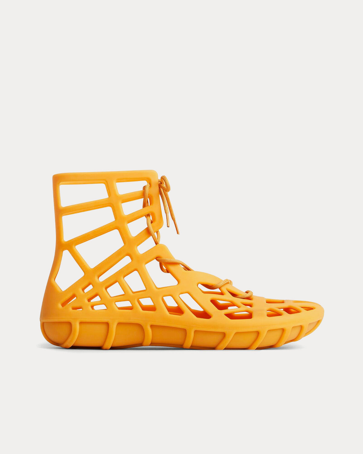 Bottega Veneta Atlas Lace-Up Rubber Honey Sandals - 1